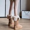 Fur Women Snow Boots Flats Platform Mid Calf Warm Suede Cotton Shoes Woman  Trend Winter Walking Cozy Zapatos Mujer Botas