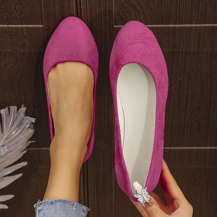 Блестки Небольшой носок Плоские однобортные туфли Мягкая подошва Удобные балетки Скуб Туфли