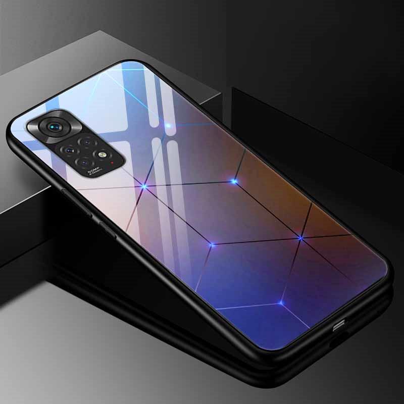 For Xiaomi Redmi Note 11s Case Tempered Glass Fashion Cover for Redmi Note 11 Pro 5G Global Note11 Case, 9s 10s Bumper Note11s