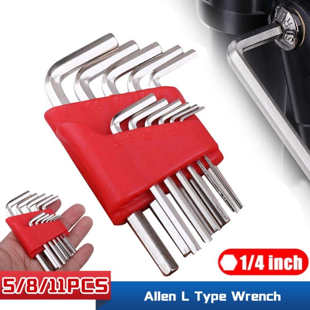 5/8/11 PCS Portable Short Arm Tool Easy To Carry Metric Wrench Inch Wrench L Wrench Allen Wrench