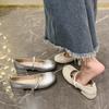Gentle Wind Mary Jane Women's Shoes 2024 Autumn New French Small Fragrant Wind Pearl Single Shoes with Skirt Silver Single Shoes