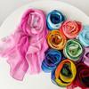 Rainbow Color Scarf for Women's Spring New Style Pearl Chiffon Shawl Women's Glossy Gradient Color Scarf