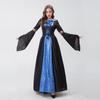 Halloween Costume Masquerade Witch Reaper Cosplay Blue and Black Print Costume