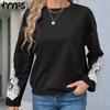 Женские модные повседневные весенне-осенние блузки и рубашки с круглым вырезом с длинными рукавами