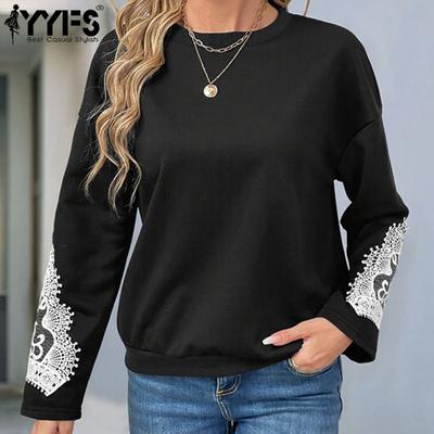 Женские модные повседневные весенне-осенние блузки и рубашки с круглым вырезом с длинными рукавами