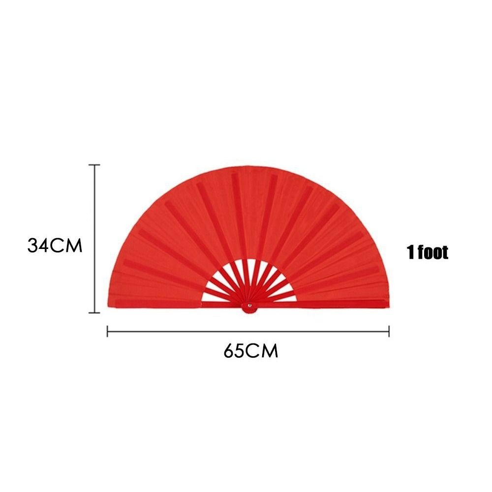 Пластиковая кость Китайский веер Тайцзи Йога Кунг-фу 34 см Ручной складной сценический веер Декор для свадьбы и вечеринки