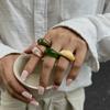 SHIXIN 4 Стиля Бохо Гладкая Поверхность Акриловая Смола Кольцо для Женщин Винтажное Элегантное Неправильной Формы Кольца на Палец Новое Модное Украшение
