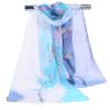 Sun Protection Shawl Silk Flower Print Wrap Hijab Fashion Long Chiffon Scarf  Women