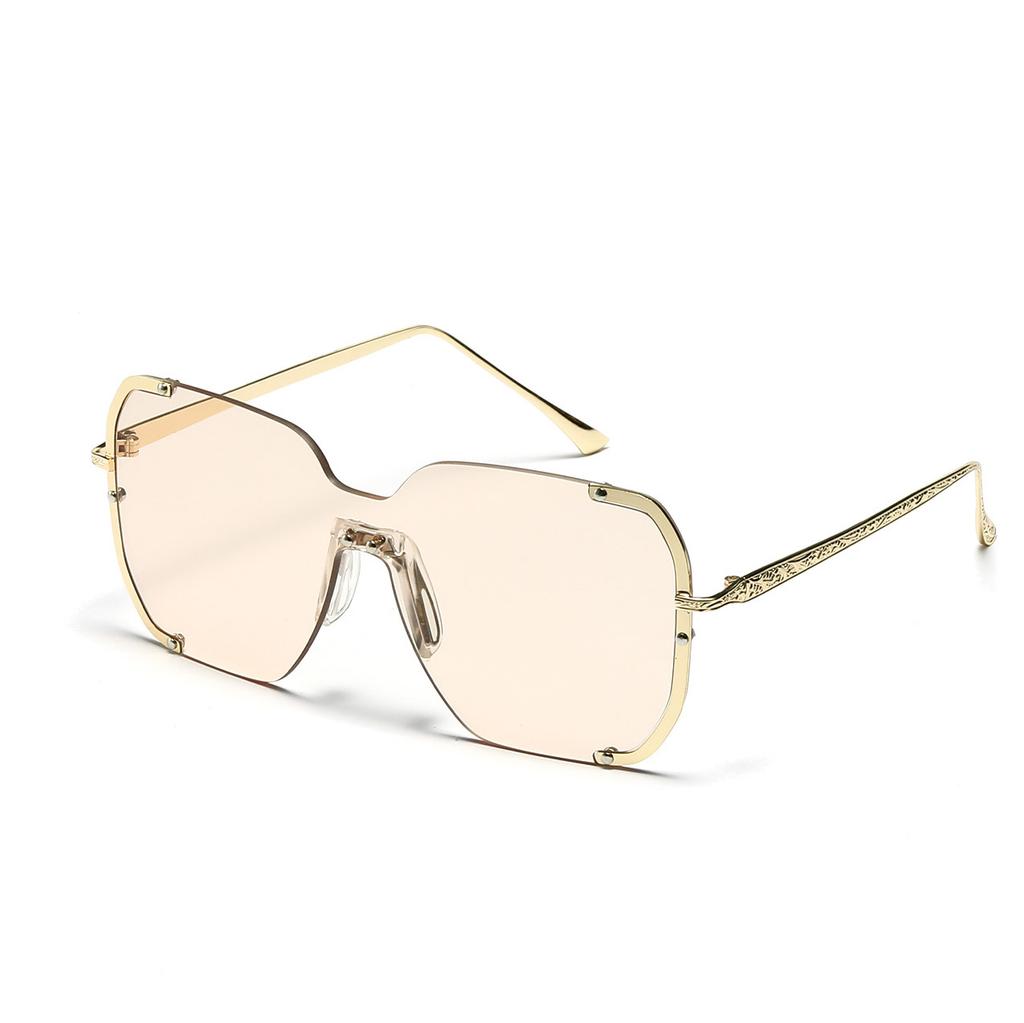 Очки без оправы Большие Закрывающие лицо Панк Металлические Солнцезащитные очки Женские Квадратные Солнцезащитные очки Мужские