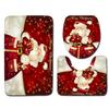 3Pcs Christmas Mat Sets Santa Claus Non Slip Mat Bathroom Doormat Toilet Seat Cover U Shaped Toilet