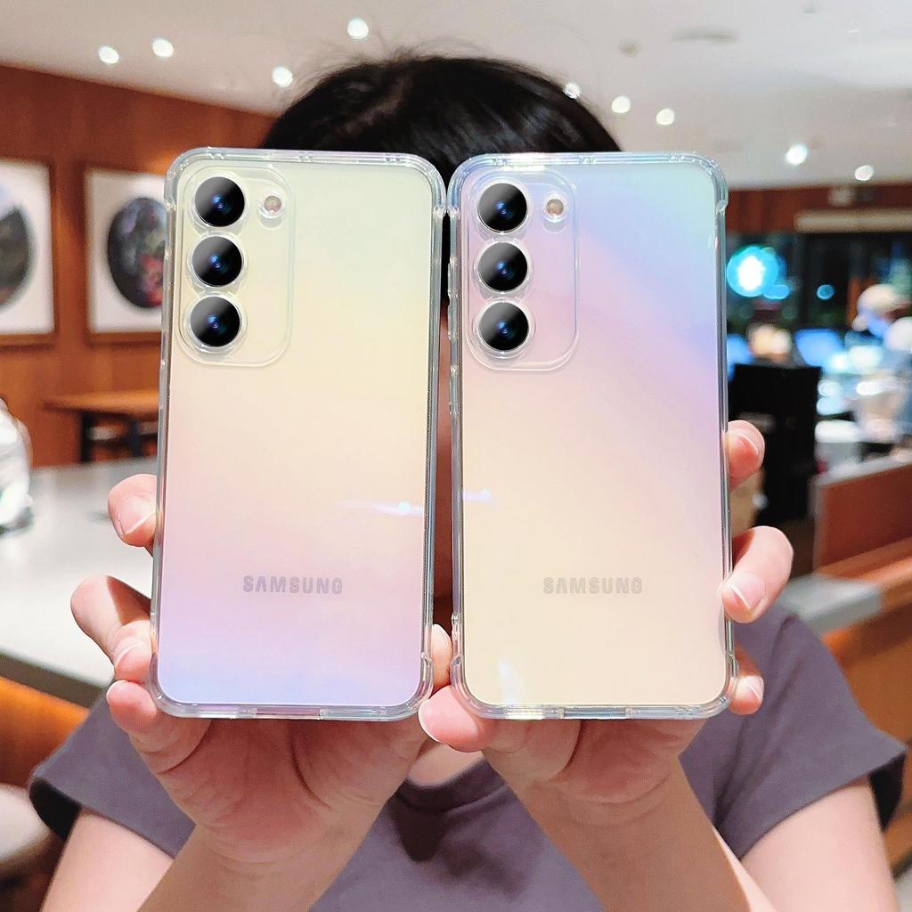 Переливающийся и прозрачный чехол для телефона Samsung S25u для S23, S22, A55, A54, A53 - Цвет синего света