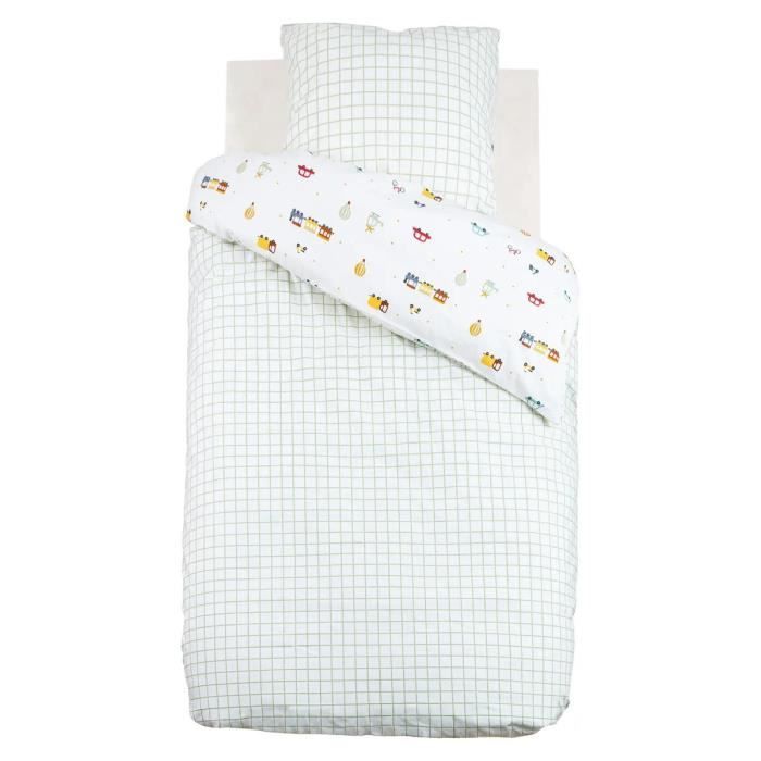 Housse de couette - Oeko-Tex - Petites voitures - 140 x 200 cm - 1 taie - Coton 100%