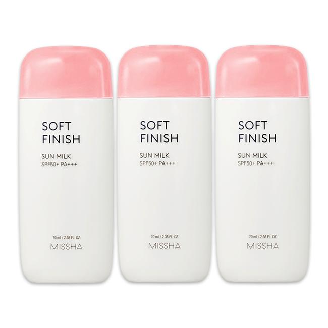 MISSHA Солнцезащитное молочко All Around Safe Block Sun Milk EX SPF50+ PA+++ 70 мл (Эссенция / Водостойкое / Мягкое покрытие) (10 вариантов)