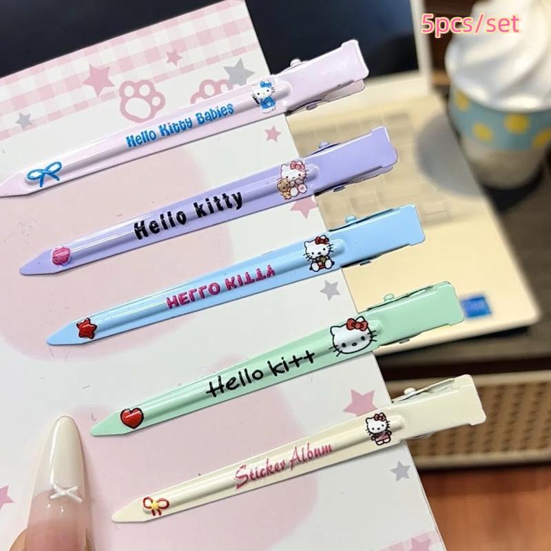 4/5 шт. Принтованная заколка для волос «Китти», позиционирующий зажим, мультяшный зажим «утиный нос», модные и универсальные декоративные заколки для челки