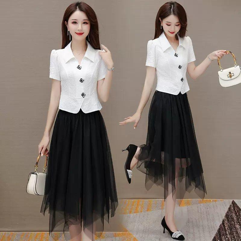 Short Sleeved Mandarin Collar Shirt Women New Unique and Chic Waist Cinching Short Top