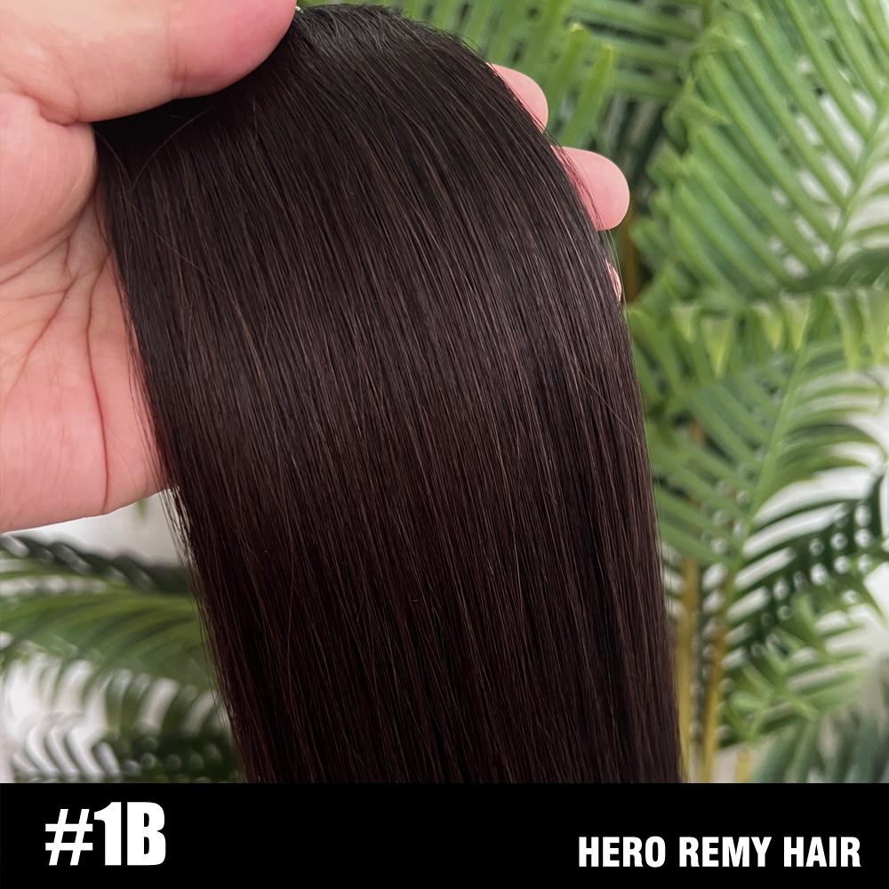 Прямые европейские натуральные человеческие волосы Hero Remy, трессы 80 г/шт., пряди с мелированием, 16-22", машинные наращивания на трессах