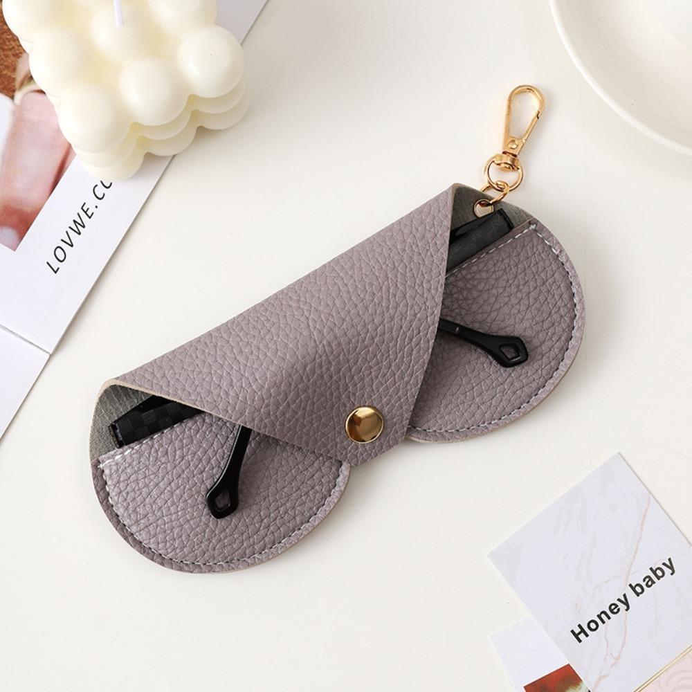 Симпатичные подвесные солнцезащитные очки из искусственной кожи, сумка для хранения очков для чтения, чехол для очков с тиснением личи, портативный держатель для очков для путешествий