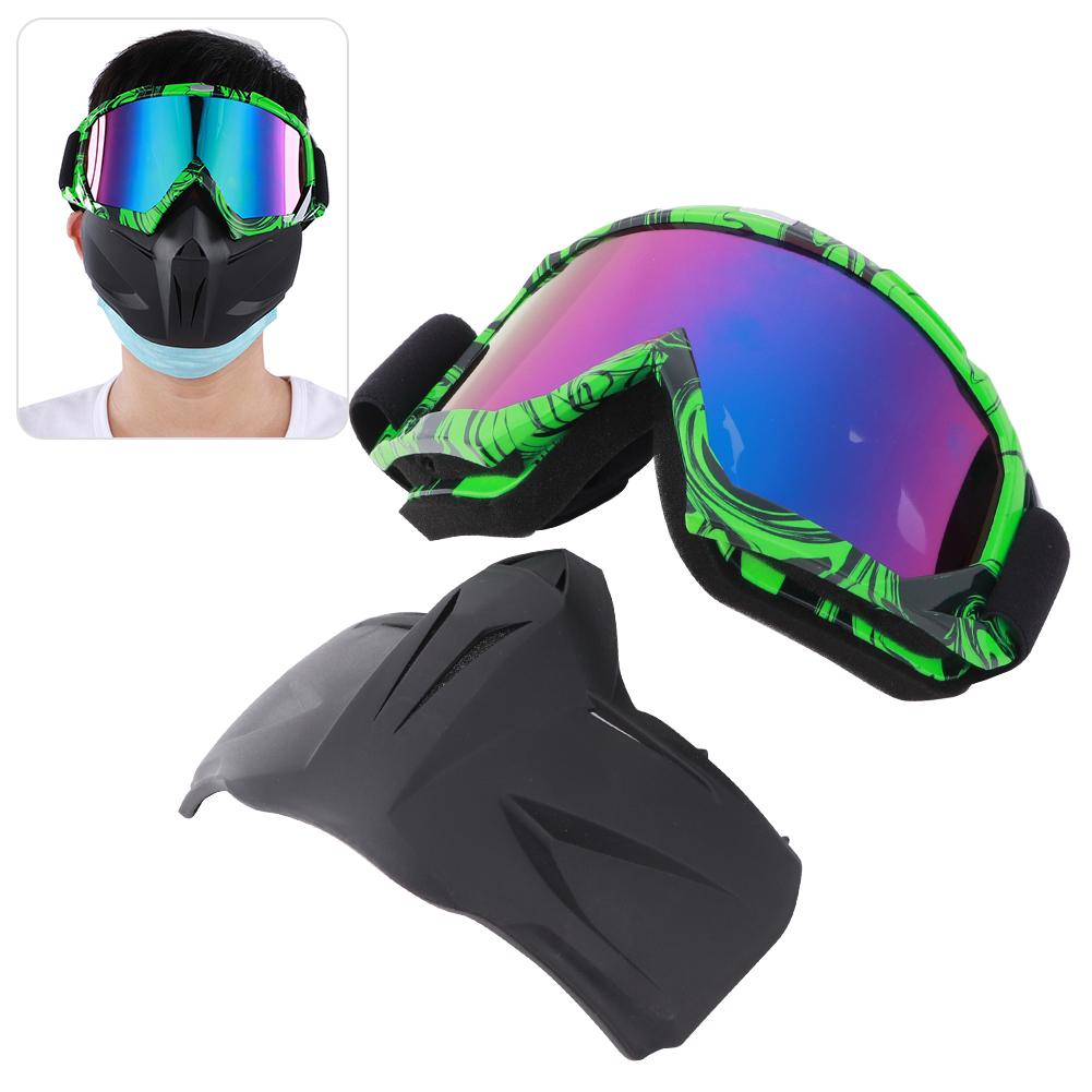 Мотоциклетный Защитный Щиток для Лица Outdoor Sports Велоспорт Ветрозащитные Очки Шлем Лыжные Очки Черный Зеленый