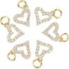 DanLingJewelry 20 шт. Подвески из латуни с кубическим цирконием Подвески в форме сердца Подвески с покрытием 18 карат для изготовления ювелирных изделий Ожерелье Маленькие подвески