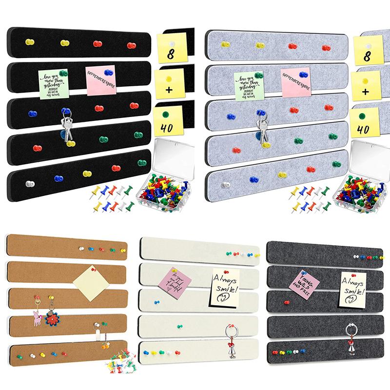 Display Cork Pictures Notice Tack Self Memo Bulletin Pin Message Strip Board Felt Wall Strips