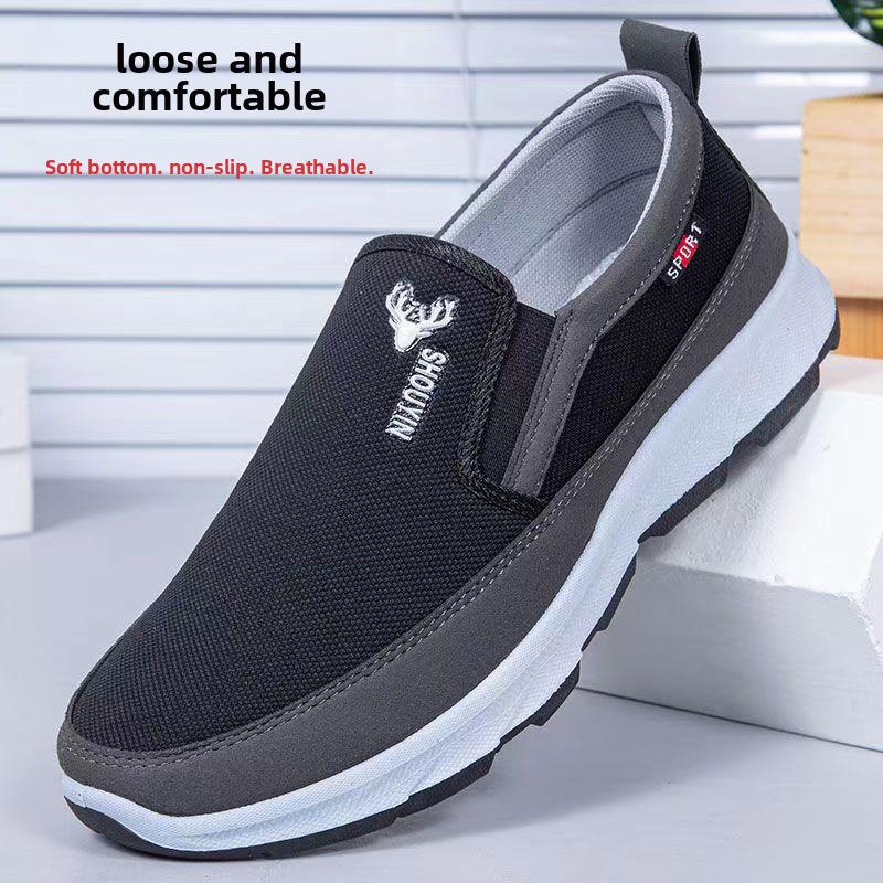 Мужские дышащие туфли из ткани Old Beijing — нескользящие, износостойкие и с мягкой подошвой для комфортной ходьбы весной и осенью