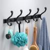 Tuqiu Black Towel Hanger Clothes Hat Hook Row Vintage Robe Hook Bathroom Robe Hook Bath Hardware Set Kitchen Hanger