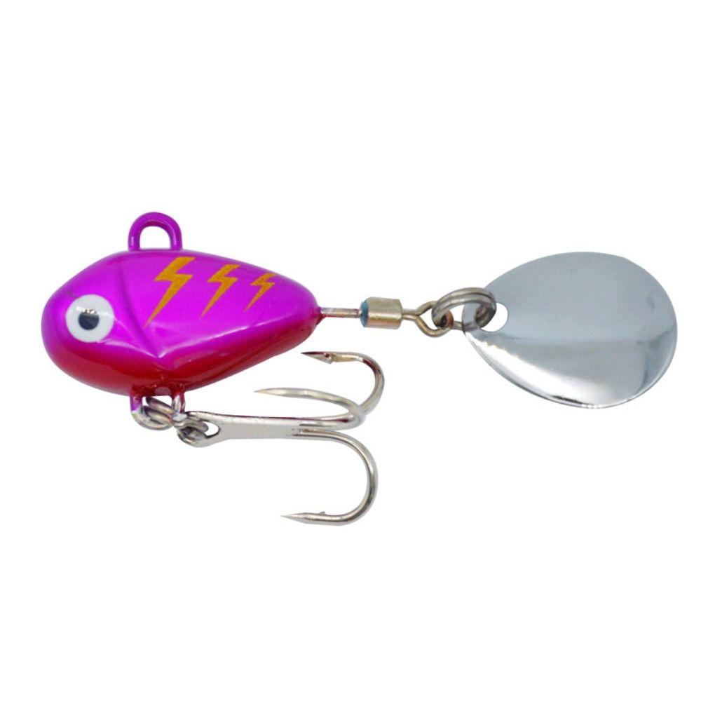 Sinking Rotate Spoon Metal Sequin Treble Hook Wobblers Crankbaits VIB Lure Metal Fishing Bait