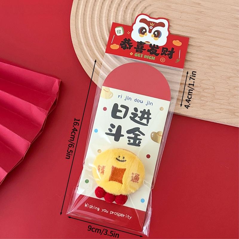 Chinse New Year Lucky Money Bag  Creative 3D Horse Red Envelopesspring Festival Blessing Hongbao Red Pocket Party Favors