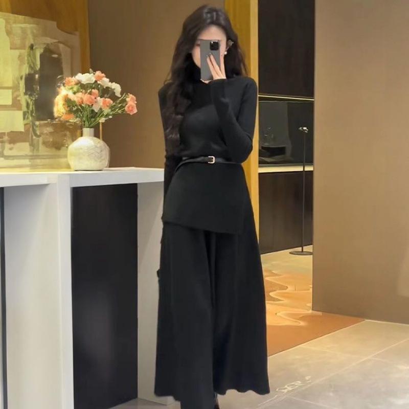 Women's Autumn/Winter 2024 Knitted Sweater Dress Set - High-End Fragrance Collection