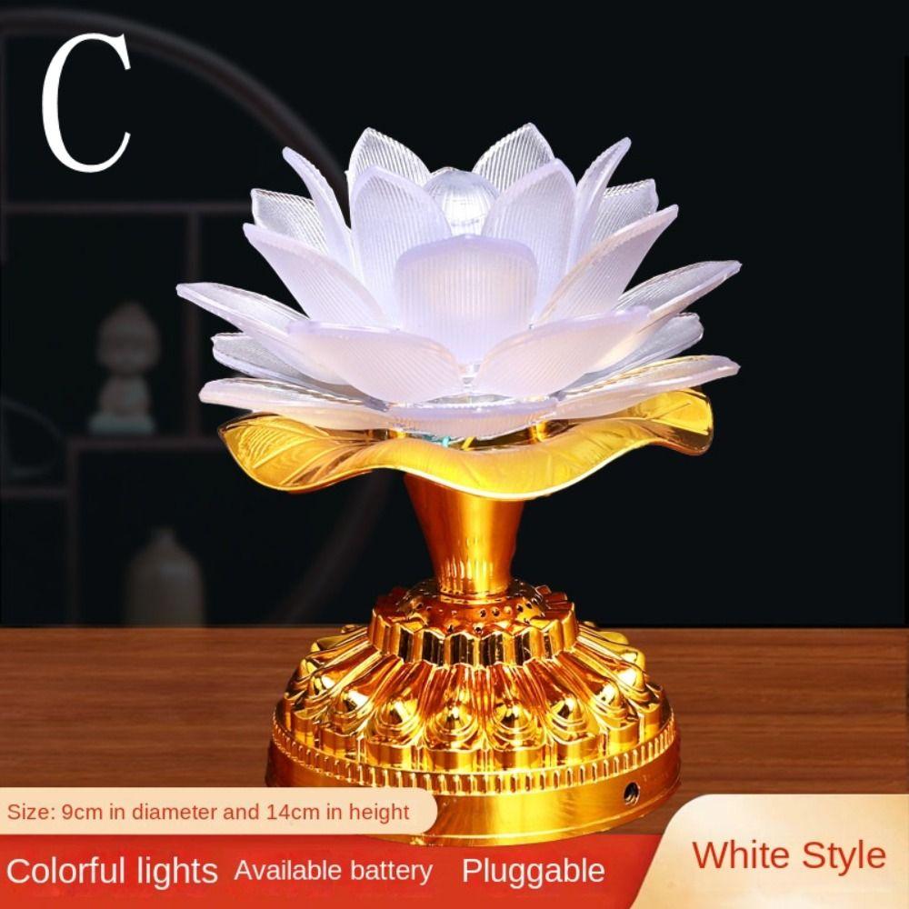 220V Buddhist Lamp LED Night Light Buddha Music Machine Lotus Flower Lamp Temple