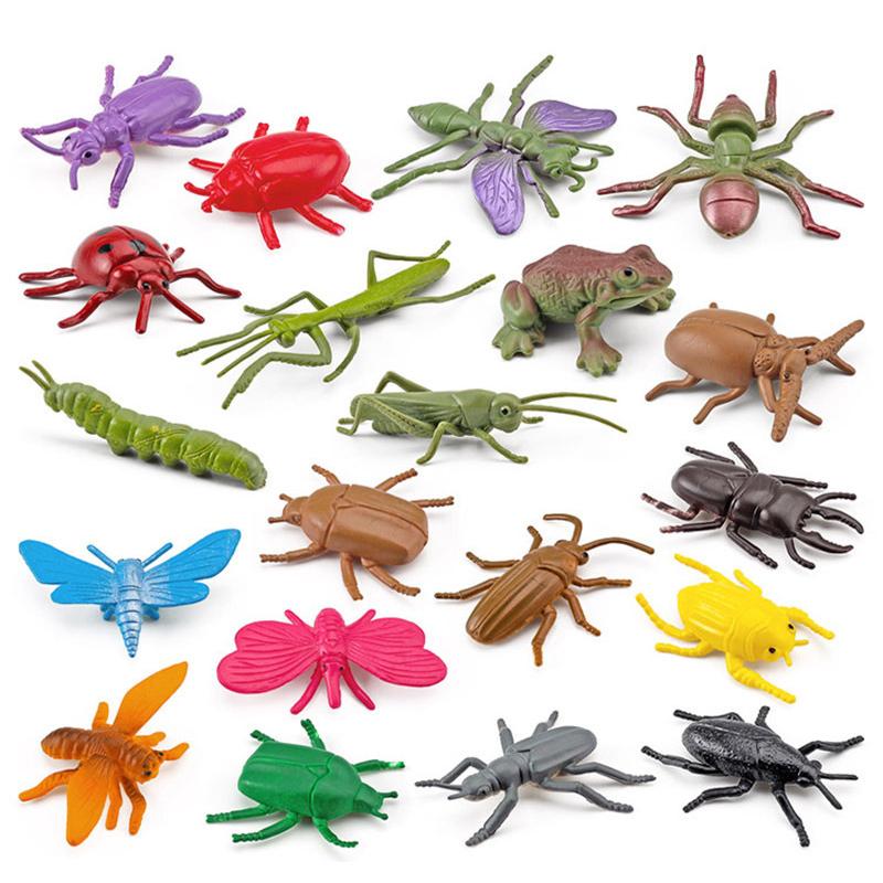 Lifelike Insect Figurines Ants Moths Ladybugs Spiders Bees Animal Model Action & Figure Educational Toys for Children