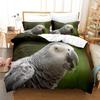 Parrot Duvet Cover Set King/Queen Size, Lovely Gray Parrot Themed Bedding Set For Kids Adults, Trees Bird Duvet Cover, Green
