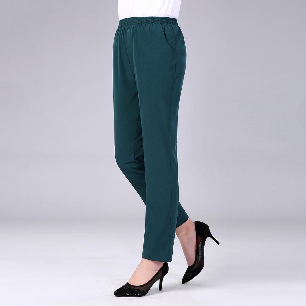 Fashion Women'S High Waist Elastic Deep Straight Pants Casual Pants