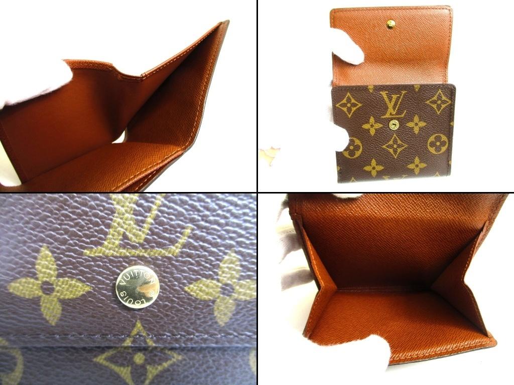 Authentic LOUIS VUITTON Monogram Brown Leather Bifold Wallet Compact Wallet #b124 Open box