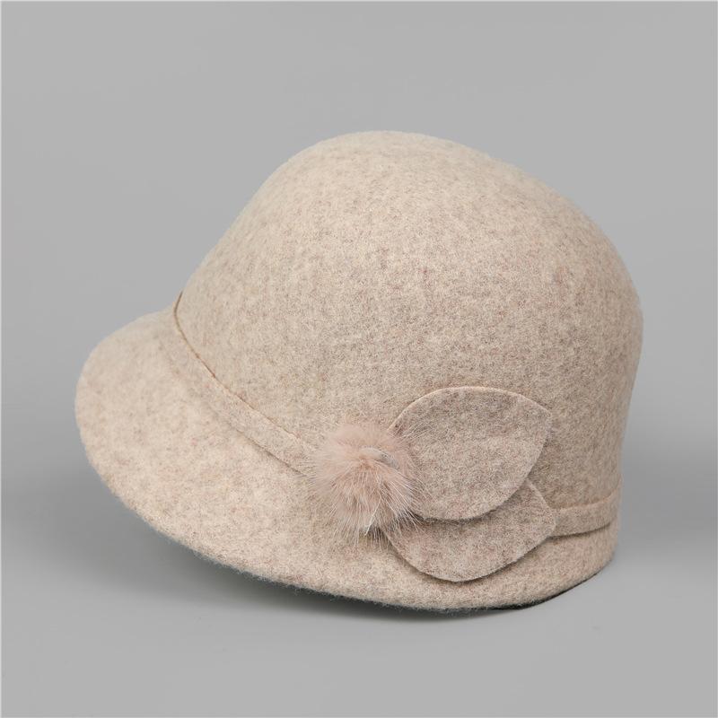 Осенне-зимняя шляпа женская шерстяная шляпа-котелок утолщенная теплая шляпа