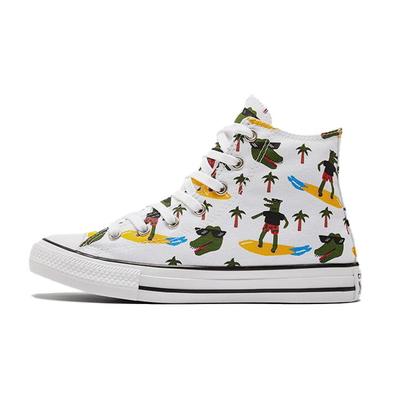 Chuck Taylor All Star Canvas Удобные высокие кеды из парусины для детей Детские кеды Белый Зеленый 671292C