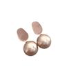 Real gold electroplated silver needle oval pearl earrings winter retro versatile stud earrings fashion high-end earrings women