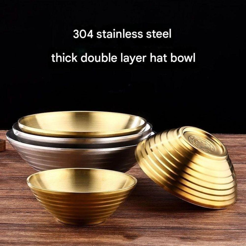 Двухслойная миска для рамена из нержавеющей стали 304, миска для супа с холодной лапшой, японская миска, для дома, ресторана