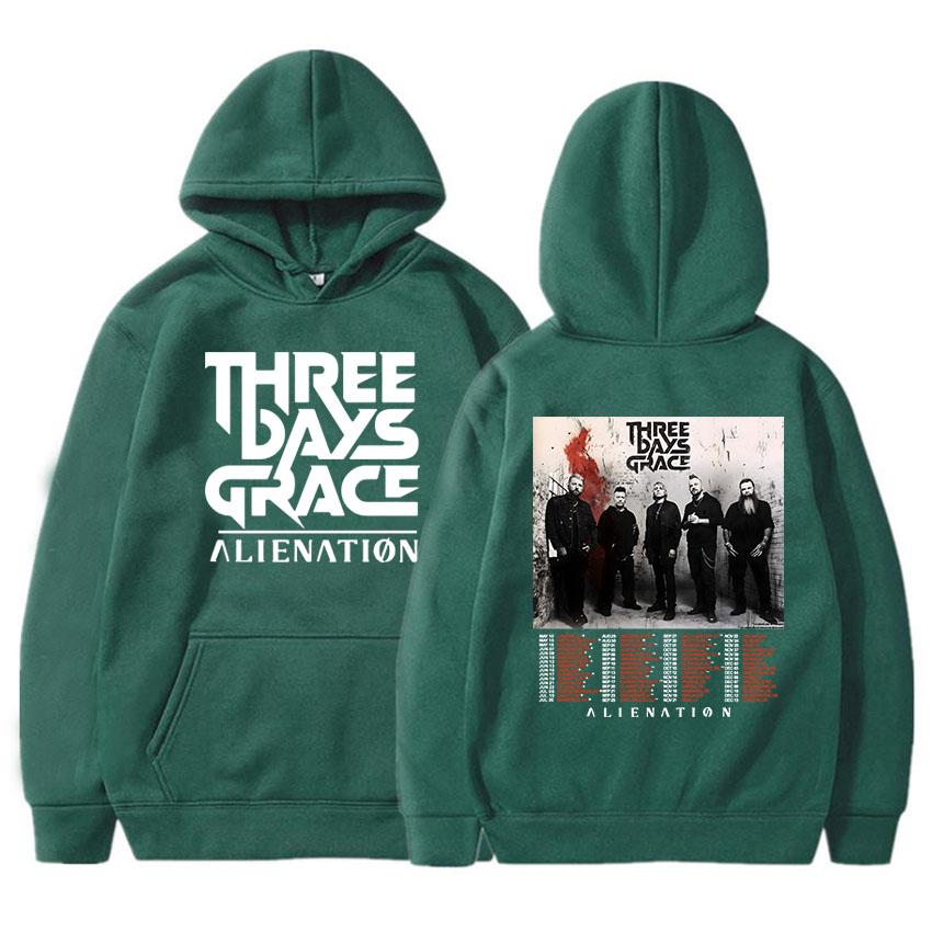 THREE DAYS GRACE ALIENATION Тур 2025 Толстовки Мода Длинный рукав Повседневная Толстовка с капюшоном Унисекс Уличная одежда Хип-хоп Принт Худи