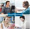Headset for PC Binaural Mobile Phone Headphones with Noise Canceling Mic Compatible with Laptop Suitable for Web Work from Call Center Clear