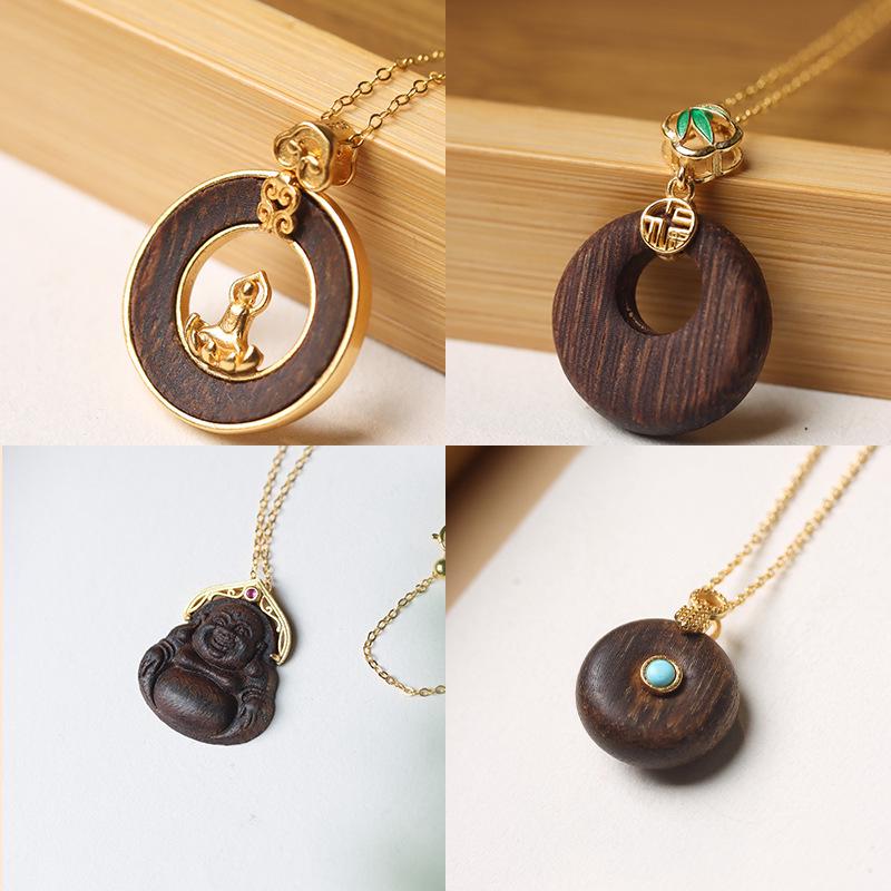 Agarwood Peace Buckle Pendant 19*5mm - Boost Video Traffic