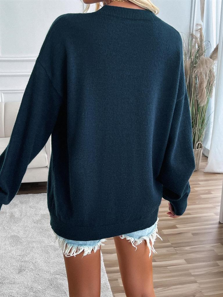 Diyun 2024 Autumn/Winter Women's Yarn-Dyed Independence Day Long-Sleeve Casual Sweater