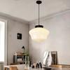 Nordic Cream Wind Glass Pendant Light Art Decorative Hanging Lamp For Kitchen Island Dining Room Bedside Modern LED E27 Fixture