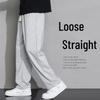 Мужские летние спортивные брюки-треники серого цвета с широкими штанинами - Тонкие, свободные, повседневные брюки для подростков