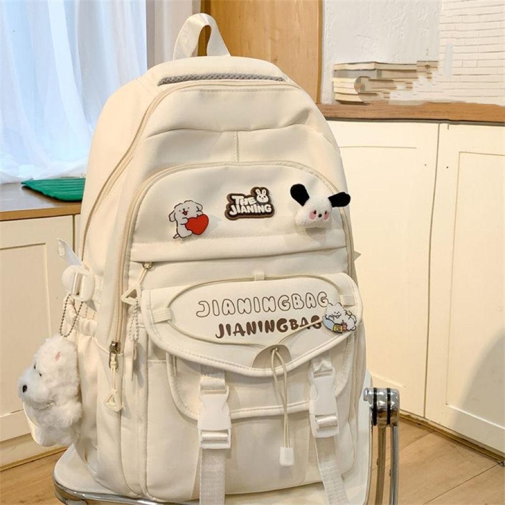 1pcs / 2 Pcs School Bags for Teenage Girls Red Alphabet Cute Gift Students Bookbag Letters Travel Waterproof Bagpack