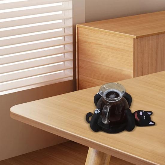 Подставки под стаканы с кошками в виде 3D-принтеров Креативная подставка под стакан с котом для кофе и чая Забавные животные Подставка для чашки Защита стола Подарки для любителей домашних животных