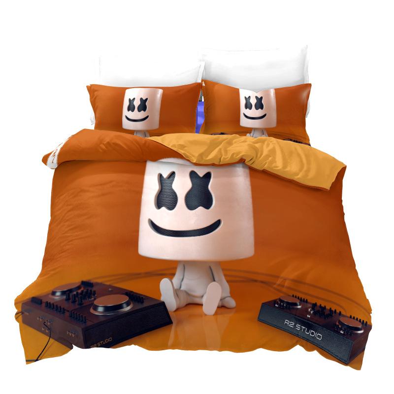 New 3PCS Single-sided Printed Series DJ Digital Printing Duvet Cover Bedding Set Comfortable Breathable Sheet Comforter Bed Set