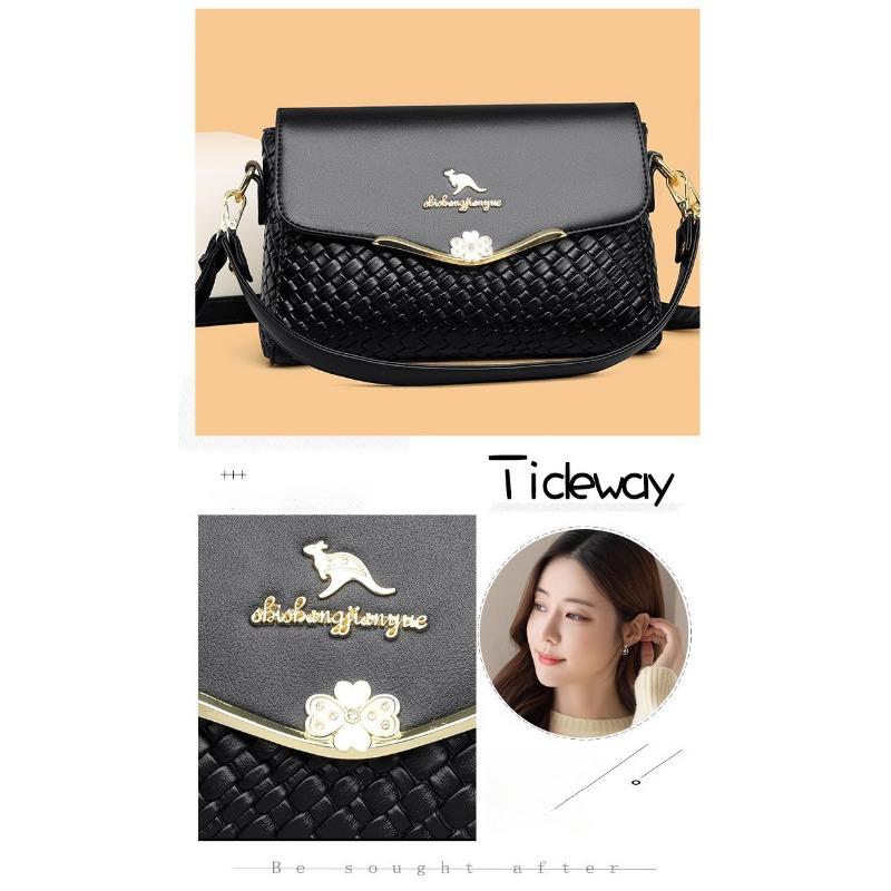 2024 Новая тканая сумка для мамы, женская сумка на одно плечо, женская универсальная модная маленькая сумка с диагональной перекладиной, цельная сумка для доставки