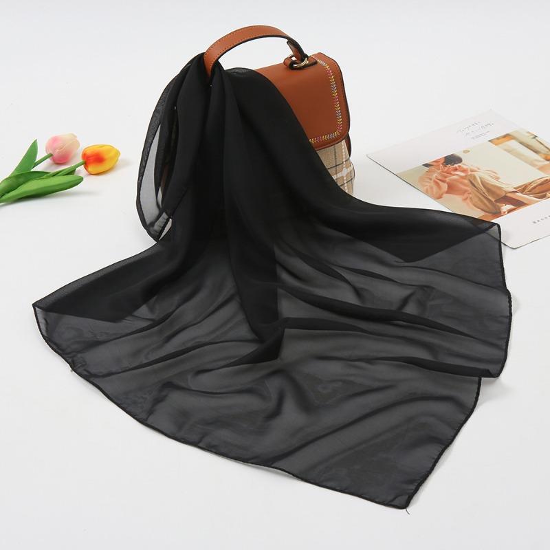 Summer Fashion Solid Color Chiffon Silk Scarf Women, Candy Color Multi-color Decorative Scarf Square Scarf Kindergarten Gift
