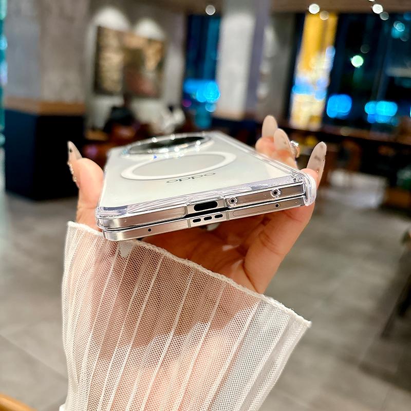 Чехол для OPPO Find N5 Прозрачный Тонкий Магнитный Беспроводная зарядка Защитная Задняя Крышка Для OPPO Find N5 N 5 Корпус Телефона